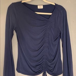 Blue Long-sleeve Blouse